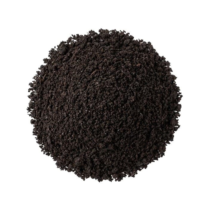 Pile of dark cured coffee compost