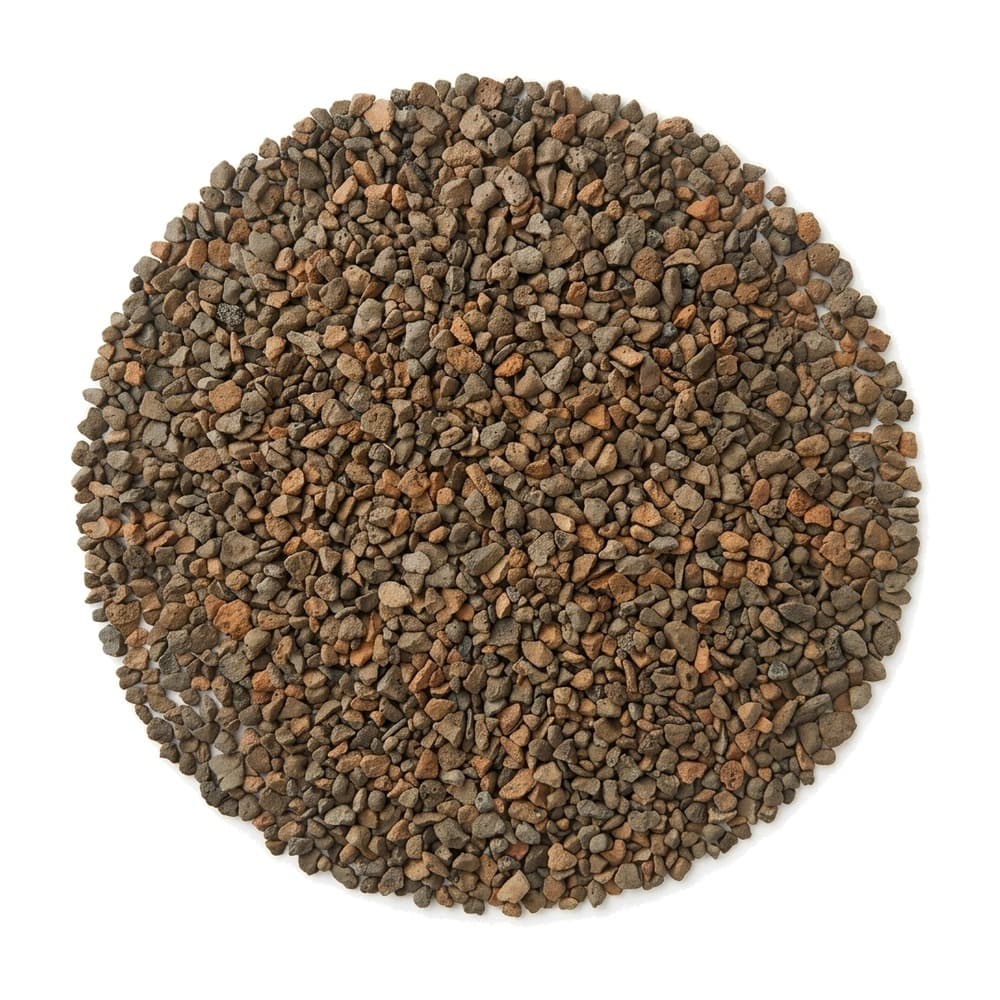 Pile of rust and gray expanded shale aggregate