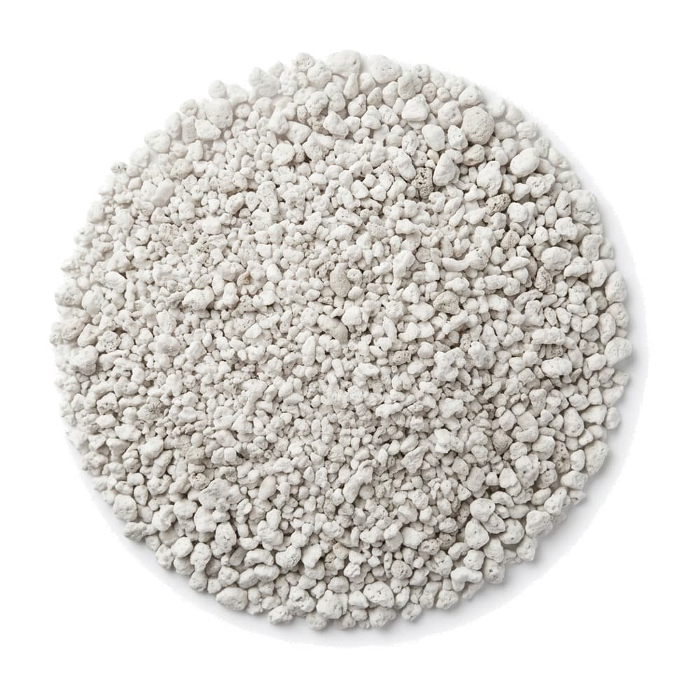 Pile of white horticultural perlite granules