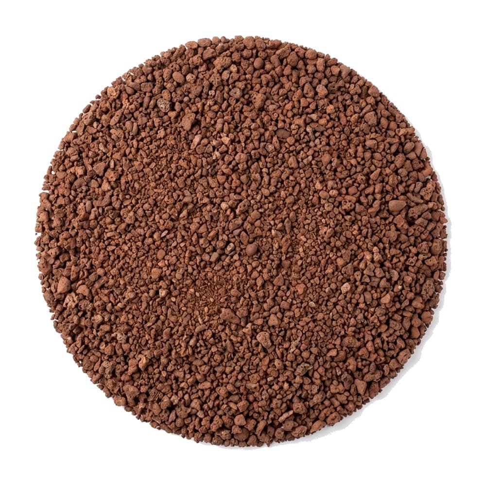 Pile of reddish-brown volcanic lava sand